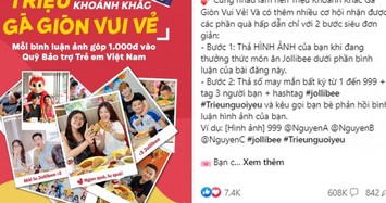 Dự án vì cộng đồng của Jollibee đã góp hơn 600 triệu đồng cho trẻ em