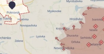 Bản đồ hé lộ bước tiến nhanh của Nga ở vùng Donetsk trong 3 tuần Ukraine tấn công vùng Kursk