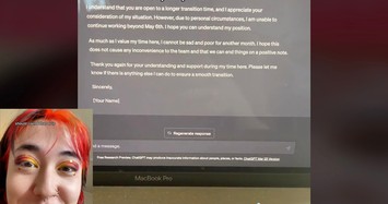 ChatGPT viết mail xin nghỉ việc vì “buồn và nghèo” gây choáng