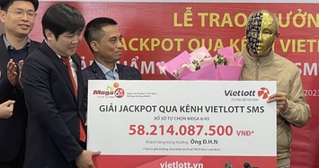 Cán bộ về hưu trúng thưởng Jackpot Mega 6/45 trị giá 58.2 tỷ đồng qua ứng dụng Vietlott SMS