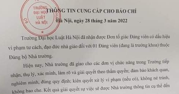 Vụ Trưởng khoa Trường  Đại học Luật Hà Nội bị tố cưỡng bức: Những thông tin mới nhất 