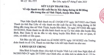 Những sai phạm tại dự án xây dựng đường từ Đê Đông đến trung tâm xã Vĩnh Thịnh