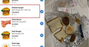 Đặt bánh burger và sandwich, cô nàng khóc ngất vì nhận về bánh mì... cắt lát