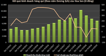 Tổng tài sản của Tập đoàn Hoa Sen 'bốc hơi' gần 2.900 tỉ ngay trong quý I/2019
