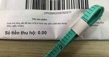 Mua quạt mini lồng sắt trên Lazada, khách nhận về...thước dây đo vải