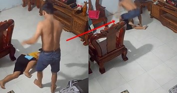 Clip cha dượng bạo hành dã man bé trai 9 tuổi con riêng của vợ 