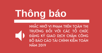 91 doanh nghiệp trên UPCoM bị nhắc nhở trên toàn thị trường vì chậm công bố báo cáo tài chính kiểm toán 2019