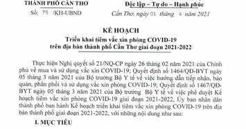 Cần Thơ triển khai kế hoạch tiêm vắc xin phòng COVID-19