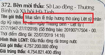 Sở Lao động Hà Tĩnh lên tiếng về gói thầu mua sắm lễ thắp hương liệt sĩ gần 5 tỷ đồng