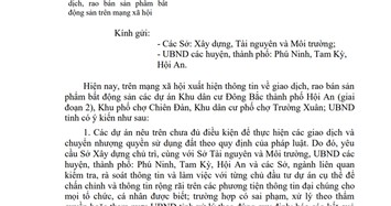 Quảng Nam kiểm tra việc rao bán 3 dự án bất động sản chưa đủ điều kiện giao dịch