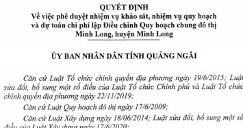 Quảng Ngãi sắp điều chỉnh quy hoạch đô thị Minh Long hơn 1.731ha