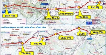 Sơ đồ dự kiến cao tốc Biên Hòa - Vũng Tàu. Ảnh: Sở Giao thông Vận tải Bà Rịa - Vũng Tàu.