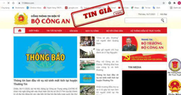 Cảnh báo trò giả mạo trang web của Bộ Công an để lừa đảo