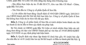 Hà Nội chấm dứt dự án nhà ở 'ôm' đất gần chục năm của Công ty Sơn Hà