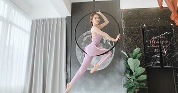 'Cá sấu chúa' Quỳnh Nga nóng bỏng với yoga bay