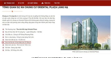 Chung cư Oriental Plaza Láng Hạ cấp phép 16 tầng, rao bán 22 tầng?