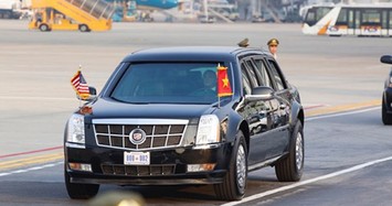 Siêu xe Cadillac One đón Tổng thống Donald Trump tại Hà Nội 