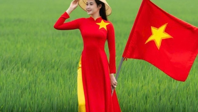 Chụp "trend yêu nước" bên cánh đồng lúa xanh mướt