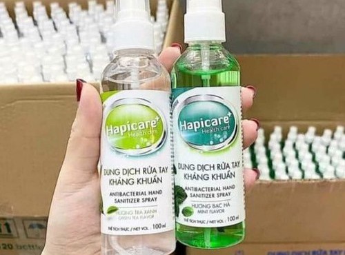 Dung dịch rửa tay kháng khuẩn HAPPICARE+ bị thu hồi do vi phạm giới hạn methanol