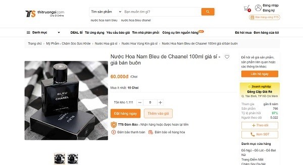 Tràn lan nước hoa nhái hàng hiệu