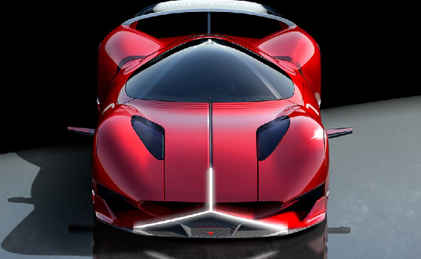Ngắm Mercedes Redsun có đèn pha ngôi sao ba cánh