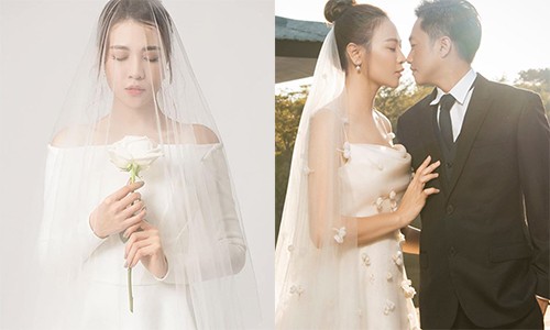Người đẹp Đàm Thu Trang mặc váy cưới nào trong ngày đám cưới?