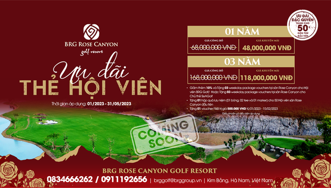 Ưu đãi hấp dẫn nhân dịp khai trương sân BRG Rose Canyon Golf Resort