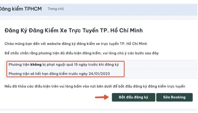 TP.HCM thí điểm đặt lịch đăng kiểm xe cơ giới Online