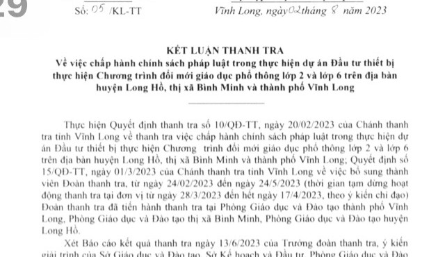 Vĩnh Long: Vì sao nhiều Trưởng phòng Giáo dục bị kiến nghị kiểm điểm trách nhiệm?