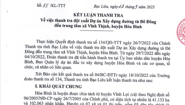 Những sai phạm tại dự án xây dựng đường từ Đê Đông đến trung tâm xã Vĩnh Thịnh