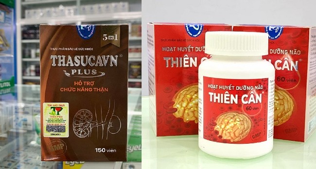 Thực phẩm bảo vệ sức khoẻ Thasucavn Plus và Hoạt huyết dưỡng não Thiên Cân bị tạm dừng lưu thông