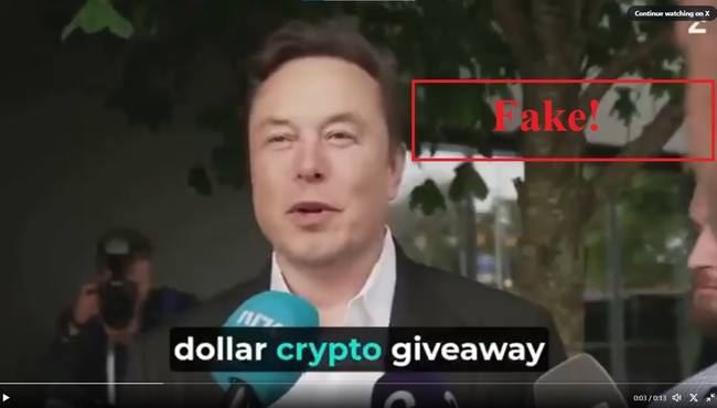 Video lan truyền Elon Musk tặng 20 triệu đô tiền số là deepfake