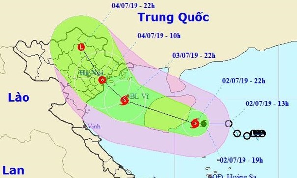 Vừa hết nắng nóng cực đại, bão giật cấp 11 đang hướng vào miền Bắc 