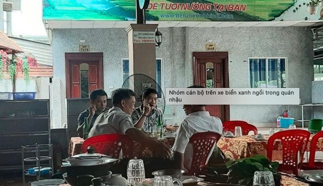 Xe biển xanh chở cán bộ Sở Y tế vào quán nhậu giữa mùa dịch