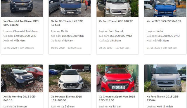 Ngân hàng 'đua nhau' thanh lý ô tô, hàng loạt xe dưới 200 triệu