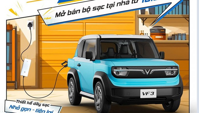 4 triệu đồng mua được giá sạc cầm tay xe mini điện Vinfast VF3 