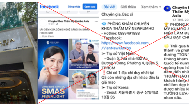 TPHCM: Chuyên khoa Thẩm mỹ Kumoho Asia vi phạm pháp luật