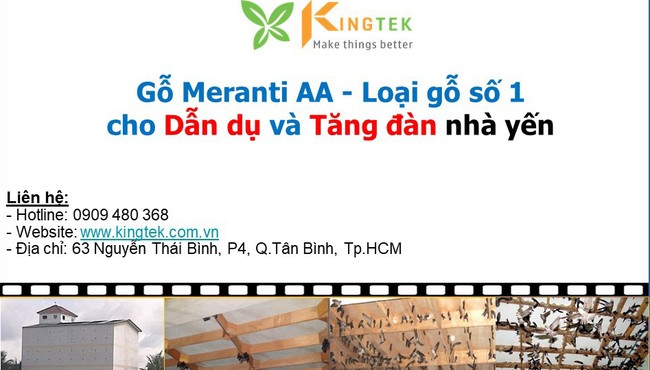 Kingtek: Đối tác chiến lược cho ngành nuôi yến Việt Nam với gỗ Meranti AA Malaysia