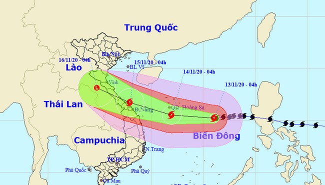 Bão số 13 giật cấp 12 sắp vào các tỉnh miền Trung