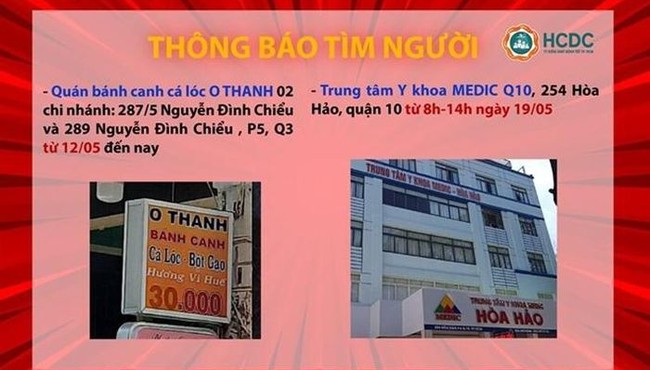 NÓNG: Tìm người từng tới những địa điểm sau ở TP.HCM