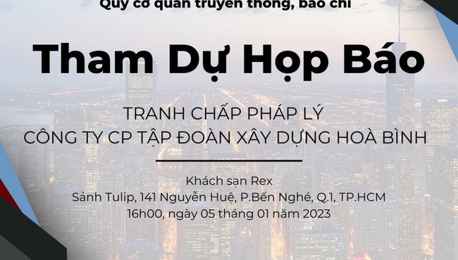 Hòa Bình không phải là đơn vị tổ chức họp báo 'tranh chấp pháp lý'