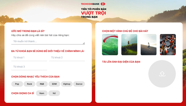 Techcombank kết hợp AI tạo nên hàng nghìn bài hát cổ vũ 'phiên bản vượt trội trong bạn'