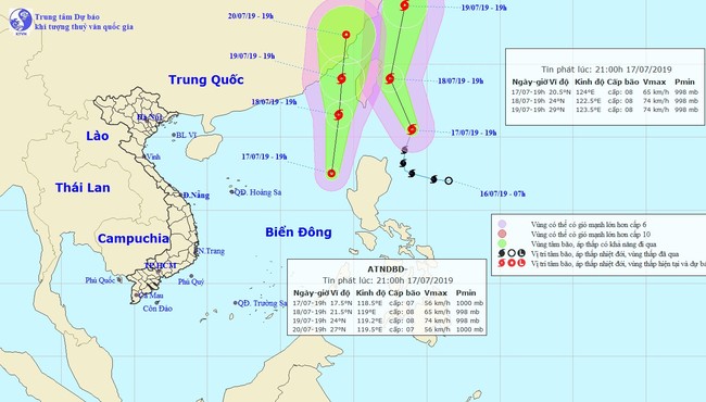 Vùng áp thấp mới trên Biển Đông có khả năng mạnh lên thành bão 