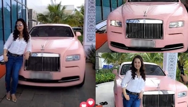 Cận cảnh Rolls-Royce Wraith màu hồng bà Nguyễn Phương Hằng