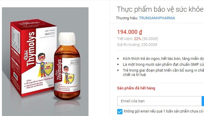 Lại thêm Cao lỏng Vượng Khí và BIBI THYMOLYS có dấu hiệu lừa dối người tiêu dùng?