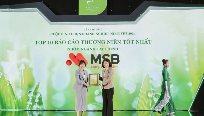 Năm thứ 2 liên tiếp MSB lọt top 10 báo cáo thường niên tốt nhất nhóm tài chính 