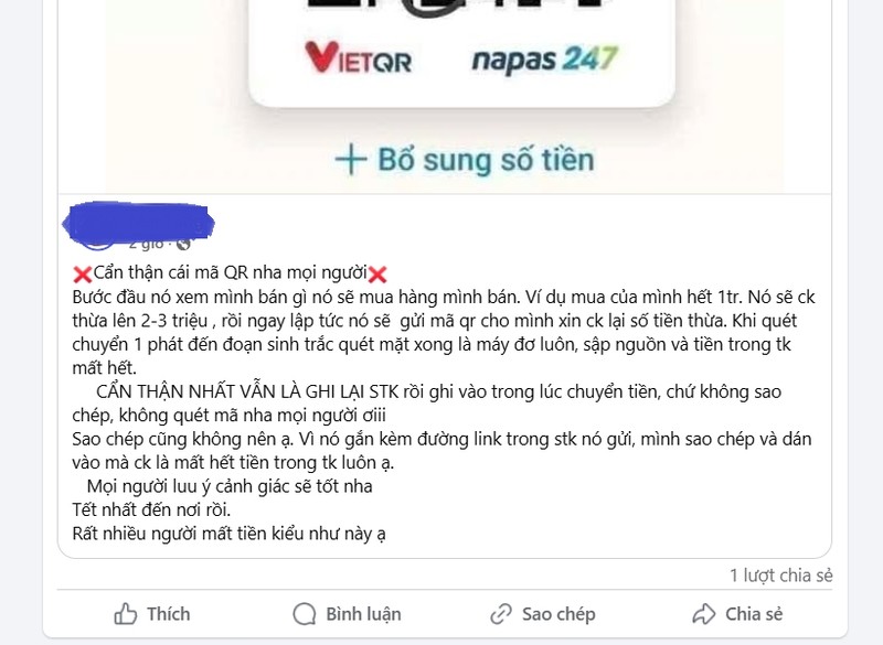 Chuyen gia noi gi ve quet ma QR, mat sach tien trong tai khoan?