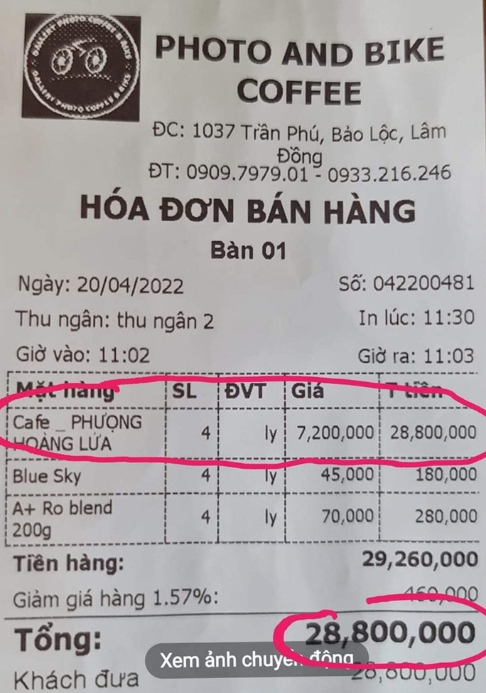 Ly ca phe Phuong hoang lua co gia hon 7 trieu dong: Chu quan tu bien tu dien de cau like