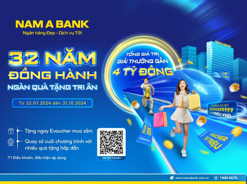 Nam A Bank tung uu dai “32 nam dong hanh - ngan qua tang tri an“