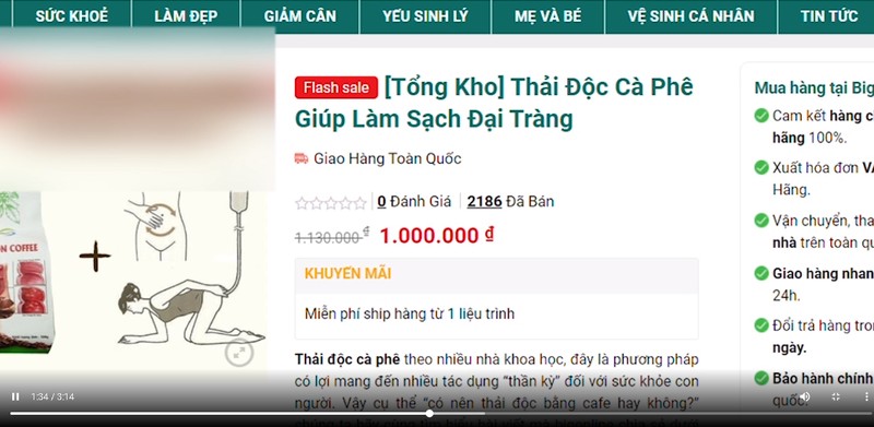 Bac si noi gi ve cach thai doc bom ca phe vao dai trang?